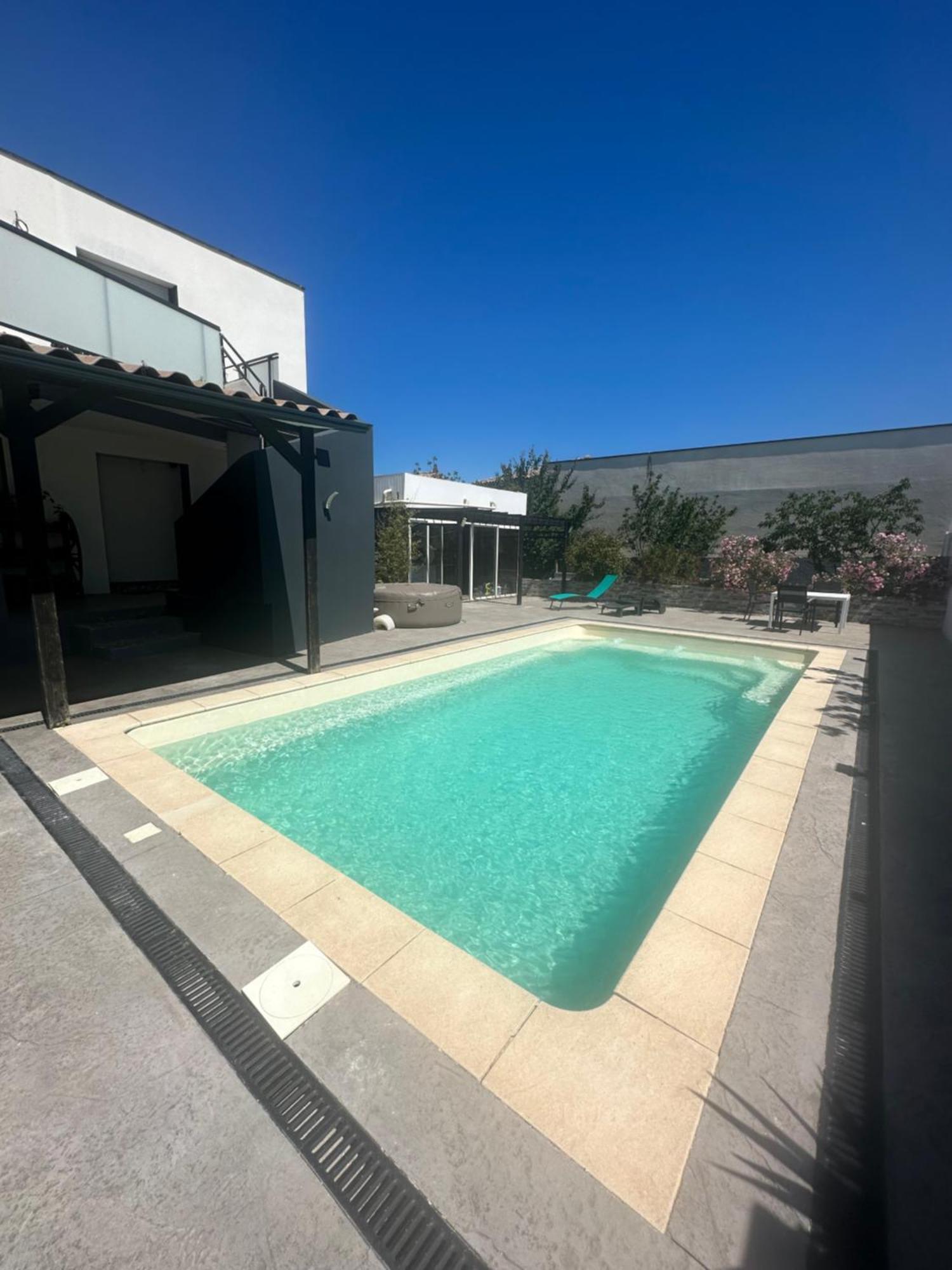 Superbe Appartement Avec Piscine Et Spa Privatif Villeneuve-lès-Béziers Eksteriør bilde